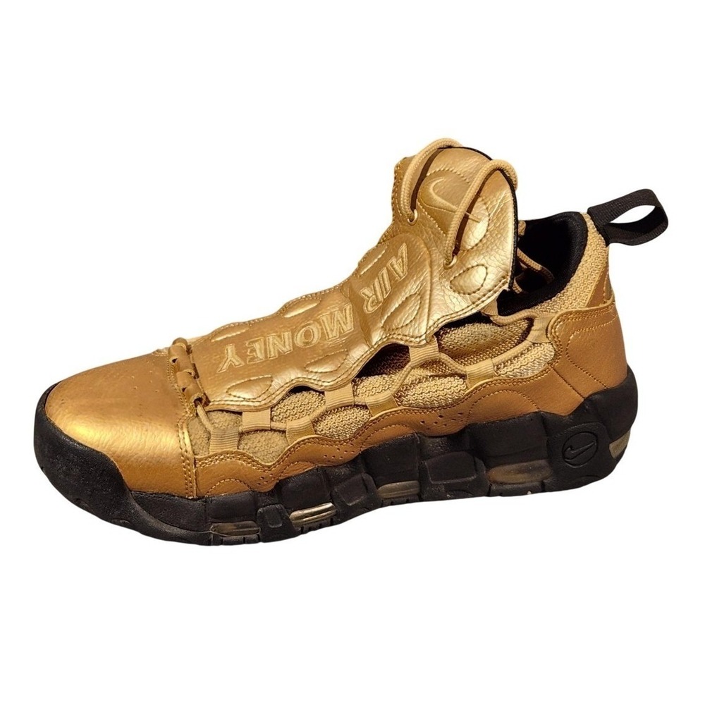 Nike Air More Money Metallic Gold Shoes Mens Size 9.5 Basketball AJ2998-700